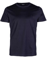 Dondup - Tops ,Blauw ,Katoen Regular-Fit T-Shirt Met Ronde Hals Van Jersey - Lyst
