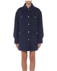Moschino - Jassen ,Blauw ,Wol Wollen Enkellange Jas - Lyst