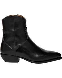 Elia Maurizi - Schwarzer lederstiefelette mit reißverschluss - Lyst