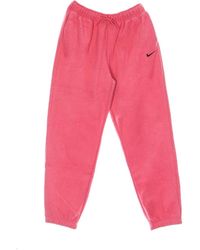 Nike - Fitness ,Roze ,Polyester Plush High Rise Jogger Trainingsbroeken - Lyst