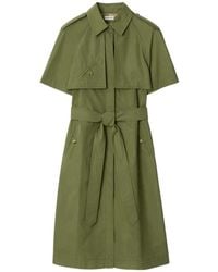 Burberry - Cotton Poplin Midi Trench Dress - Lyst