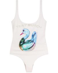 Tory Burch - Badmode ,Wit ,Polyester Badpak Uit Één Stuk - Lyst