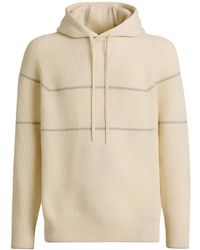 Kiton - Kaschmir Gerippter Kapuzenpullover - Lyst