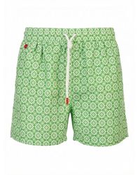 Kiton - Badmode ,Groen ,Leer Korte Zwembroek - Lyst