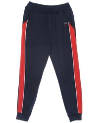 Fila - Broeken ,Zwart ,Polyester Sportieve Trainingsbroek Zwart/Rood Elastische Taille - Lyst
