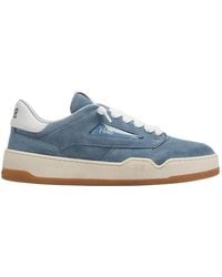 P448 - Blaue Wildleder-Sneaker Mit Weißen Details - Lyst