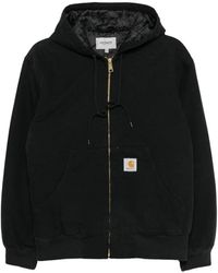 Carhartt - Hoodies & Sweatvesten ,Zwart ,Katoen Og Active Jacket - Lyst