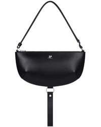 Courreges - Schwarze Leder-Schultertasche - Lyst