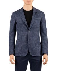 Lardini - Jassen ,Blauw ,Leer Giacca - Lyst