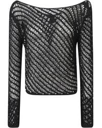 Pinko - Tops ,Zwart ,Polyester Faglia Knit - Lyst