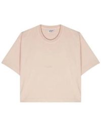 Autry - Roze Cropped T-Shirt Met Ribgekraagd - Lyst