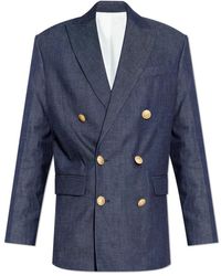 DSquared² - Jassen ,Blauw ,Katoen Double-Breasted Blazer - Lyst