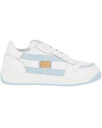 Sneakers alte con placca logo di Elisabetta Franchi in Bianco | Lyst