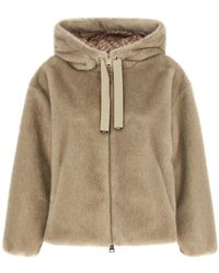 Herno - Jassen ,Katoen Hooded Zip-Up Jacket - Lyst