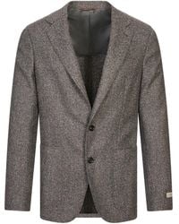 Canali - Jassen ,Bruin ,Wol Kei Blazer - Lyst
