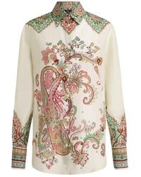 Etro - Floral Paisley Ivory Shirt - Lyst