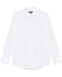 DSquared² - Overhemden ,Wit ,Katoen Pin-Collar Slim-Fit Shirt - Lyst