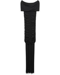 KHAITE - Off-Shoulder Kleid Mit Fransen - Lyst