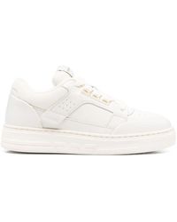 Emporio Armani - Weiße Sneakers Mit Perforierter Zehenbox - Lyst