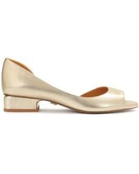 Kazar - Goldene Peep-Toe-Pumps Mit Niedrigem Absatz - Lyst