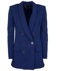 Elisabetta Franchi Double-breasted Tailored Jacket - Blauw