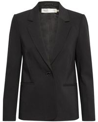 Inwear - Jassen ,Zwart ,Katoen Klassieke Korte Zwarte Blazer - Lyst