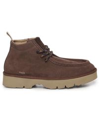 Pànchic - Suède Veterschoenen Bruin - Lyst
