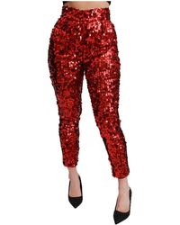 Dolce & Gabbana - Pantaloni per pantaloni a crociera con paillettes - Lyst