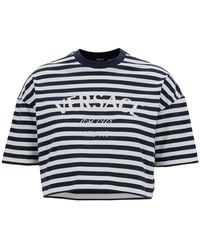 Versace - Camiseta a rayas con estampado de logo - Lyst