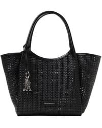 Emporio Armani - Schwarze Leder-Tote-Tasche Stilvoll - Lyst