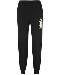 Stella McCartney - Broeken ,Zwart ,Katoen Logo Print Katoenen Track-Pants - Lyst