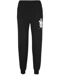 Stella McCartney - Broeken ,Zwart ,Katoen Logo Print Katoenen Track-Pants - Lyst