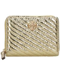Tory Burch - Accessoires ,Geel ,Leer Chevron Portemonnee Met Logo - Lyst