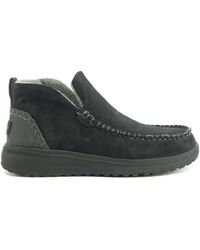 HEYDUDE - Schwarzer wildleder stiefelette,beiger wildleder chukka stiefel - Lyst