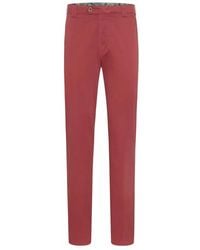 Meyer - Broeken ,Rood ,Katoen Slim Fit Katoen Chino Bonn - Lyst