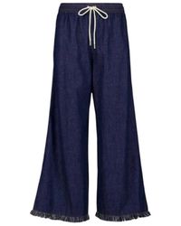 Zimmermann - Fringed Wide Denim Broeken - Lyst