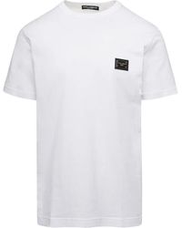Dolce & Gabbana - Magliette bianca con placca logo - Lyst