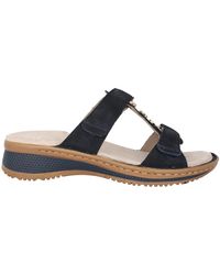 Ara - Schoenen ,Blauw ,Suède Blauwe Slide Sandaal - Lyst