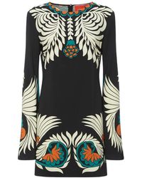 La DoubleJ - Kleedjes ,Veelkleurig ,Satijn Chic Tiles Swing Jurk - Lyst