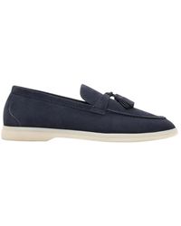 SCAROSSO - Leandra Blu Scamosciata Loafers - Lyst