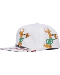 Mitchell & Ness - Accessoires ,Wit ,Katoen Milwaukee Bucks Flat Brim Cap - Lyst