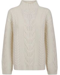 Malo - Maglione collo alto bianco - Lyst