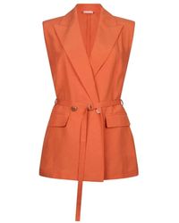 Liu Jo - Jassen ,Oranje ,Linnen Linnen Vest - Lyst
