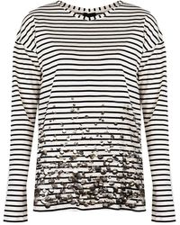 Pinko - Overhemden ,Blauw ,Simple Ronde Hals Blouse - Lyst