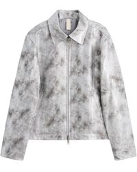 sunflower - Jassen ,Grijs ,Leer Short Classic Leather Jacket - Lyst