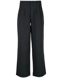Calvin Klein - Broeken ,Zwart ,Leer Cropped Broek - Lyst