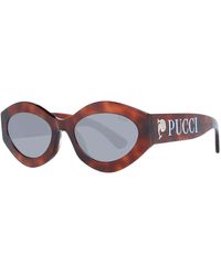 Emilio Pucci - Braune ovale sonnenbrille für frauen - Lyst
