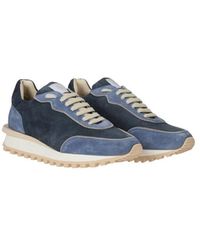Eleventy - Schoenen ,Blauw ,Leer Trainer Sneaker - Lyst