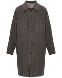 Eleventy - Jassen ,Grijs ,Leer Cashmere Jas - Lyst