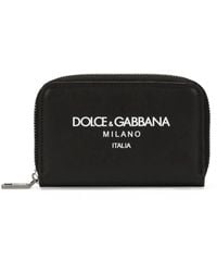 Dolce & Gabbana - Lederen Portemonnee Met Logo - Lyst